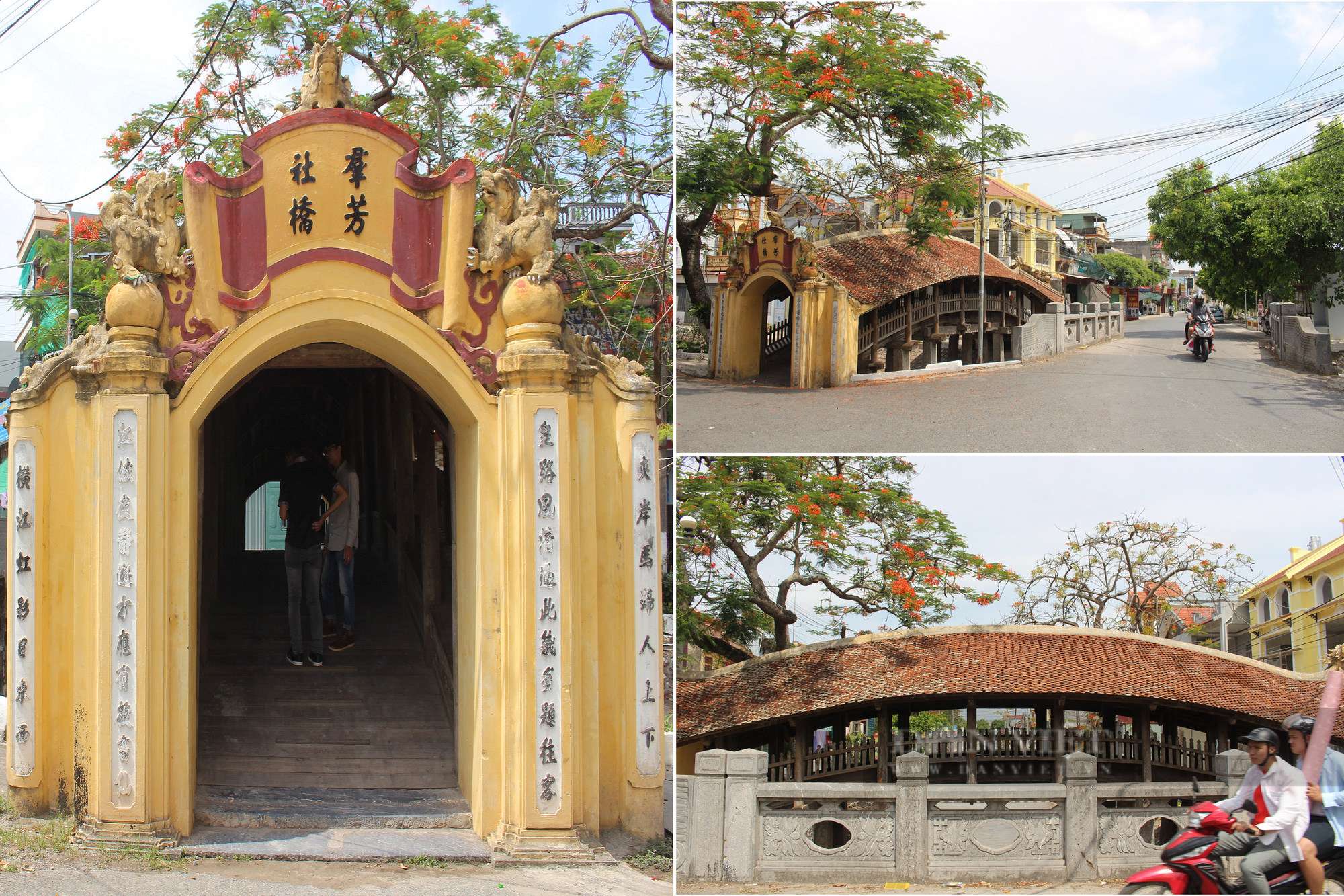 Cầu ngói cổ xưa độc đáo có mái tựa dáng rồng bay ở Nam Định 